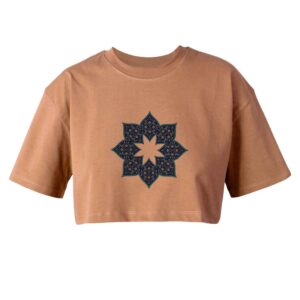 Damen Kurzarm-Crop-Top Modell Behoosh