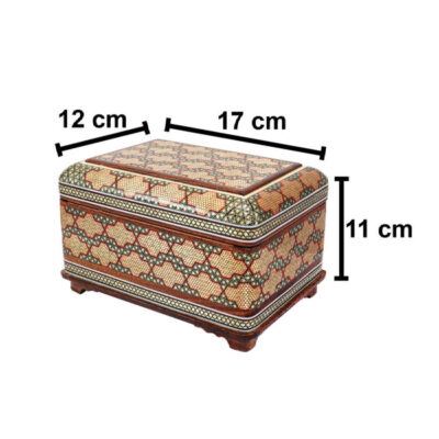 Handgefertigte Holz-Schmuckbox mit persischem Khatam-Design
