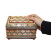 Handgefertigte Holz-Schmuckbox mit persischem Khatam-Design