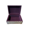 Handgefertigte Holz-Schmuckbox mit persischem Khatam-Blau-Blumen-Design