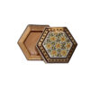 Handgefertigte Holz-Schmuckbox mit persischem Khatam-Blumen-Design (x2)