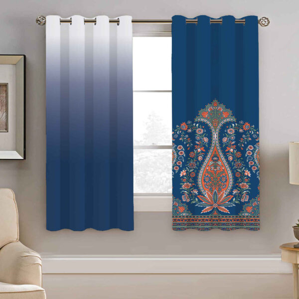Gedruckter Samt Persischer Ösenvorhang – Floral Almas