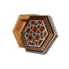 Handgefertigte Holz-Schmuckbox mit persischem Khatam-Blumen-Design (x2)