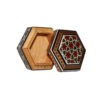 Handgefertigte Holz-Schmuckbox mit persischem Khatam-Blumen-Design (x2)
