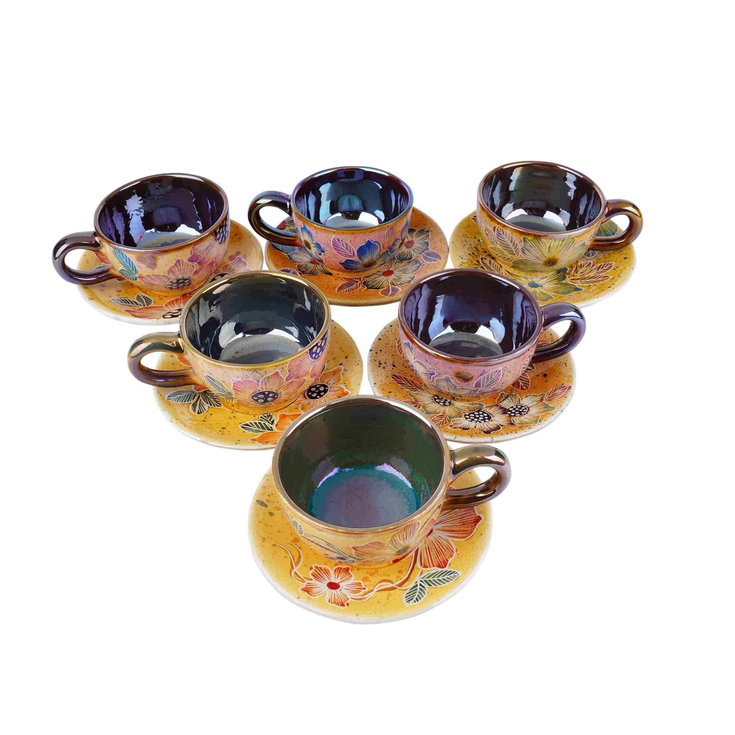 Persisches Teetassenset mit Untertasse - Ailin Keramikdesign