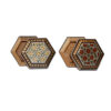 Handgefertigte Holz-Schmuckbox mit persischem Khatam-Blumen-Design (x2)