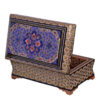 Handgefertigte persische Holz-Schmuckbox mit Khatam-Violett-Design