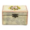 Handgefertigte Holz-Schmuckbox mit dekorativen Blumen