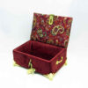 Handgefertigte Holz-Schmuckbox mit Samt-Paisley-Stoff