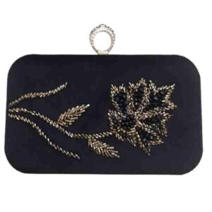 Bandstickerei Clutch Handtasche – Mit Perlendetail für besondere Anlässe