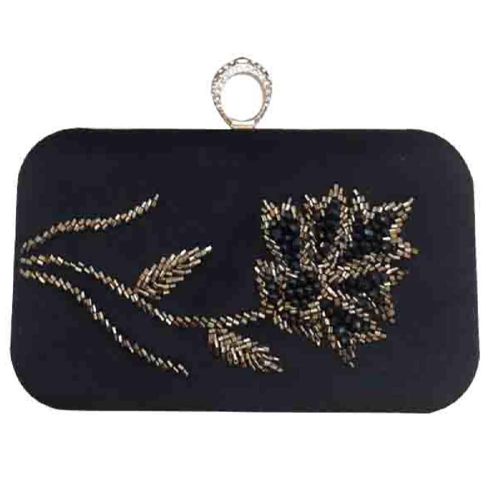 Bandstickerei Clutch Handtasche - Mit Perlendetail für besondere Anlässe