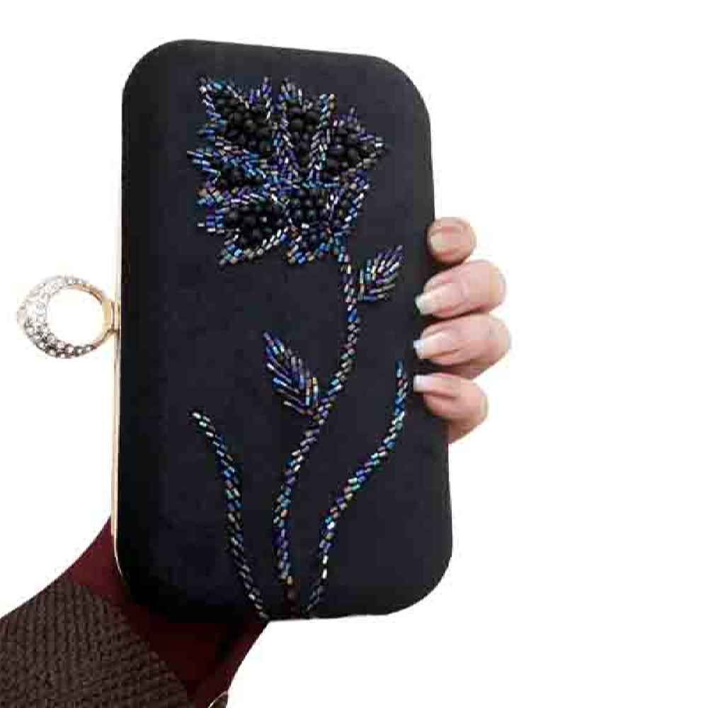 Bandstickerei Clutch Handtasche – Mit Perlendetail für besondere Anlässe