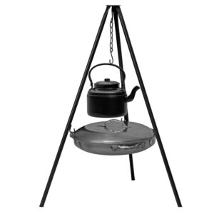 Kessel-Campingkochtrepod mit Pfanne & Kessel – 3-teiliges Modell für Camping
