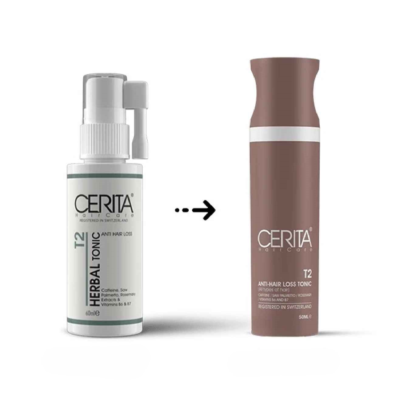 Cerita Anti-Haarausfall und Stärkendes Haar-Tonic T2 (x2)