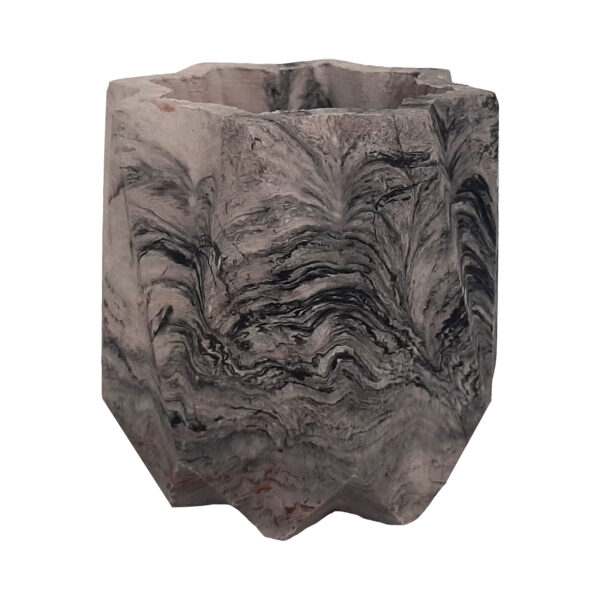 Beton-Stifthalter für den Schreibtisch mit Marmormuster, Modell Stern