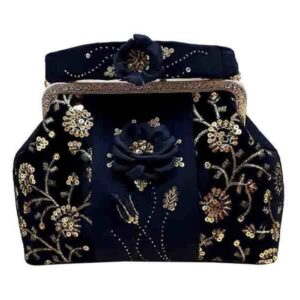 Bestickte Samt-Clutch Handtasche – Mit Blumenmuster Ella