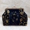 Bestickte Samt-Clutch Handtasche - Mit Blumenmuster Ella