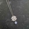Silberhalskette mit Evil Eye Thema Kleeblatt