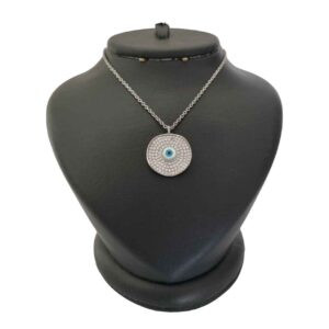 Silberhalskette mit Evil Eye Thema Hanieh