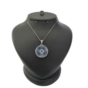 Silberhalskette mit Evil Eye Thema Nahal