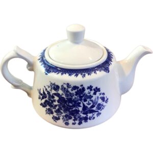 Porzellan-Servier-Teekanne in Weiß mit floralem Motiv Farimah