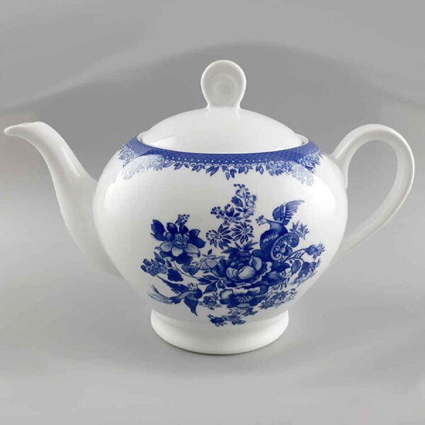 Porzellan-Servier-Teekanne in Weiß mit floralem Motiv Florance