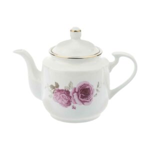 Porzellan-Servier-Teekanne in Weiß mit floralem Design Katayoun