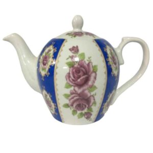 Porzellan-Servier-Teekanne in Weiß mit Blumen-Design Kiana