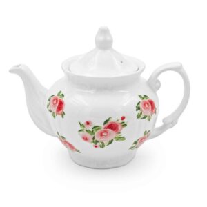 Porzellan-Servier-Teekanne in Weiß mit floralem Motiv Resmont