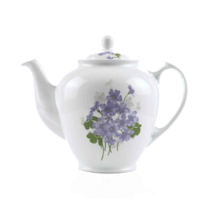 Porzellan-Servier-Teekanne in Weiß mit Blumen-Design Yas