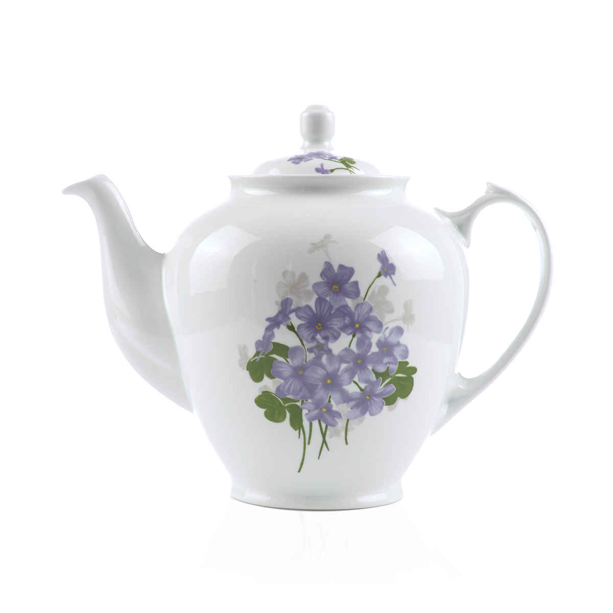 Porzellan-Servier-Teekanne in Weiß mit Blumen-Design Yas