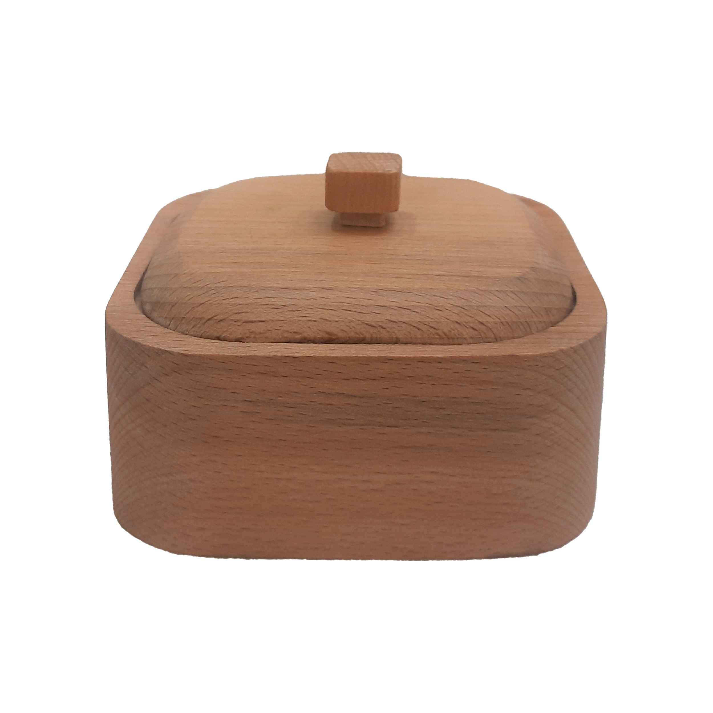 Handgefertigte Holz-Zuckerschale mit Deckel - rustikaler Stil Liana