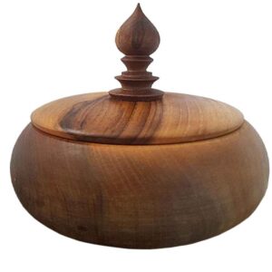 Handgefertigte Holz-Zuckerschale mit Deckel – rustikaler Stil Bahar