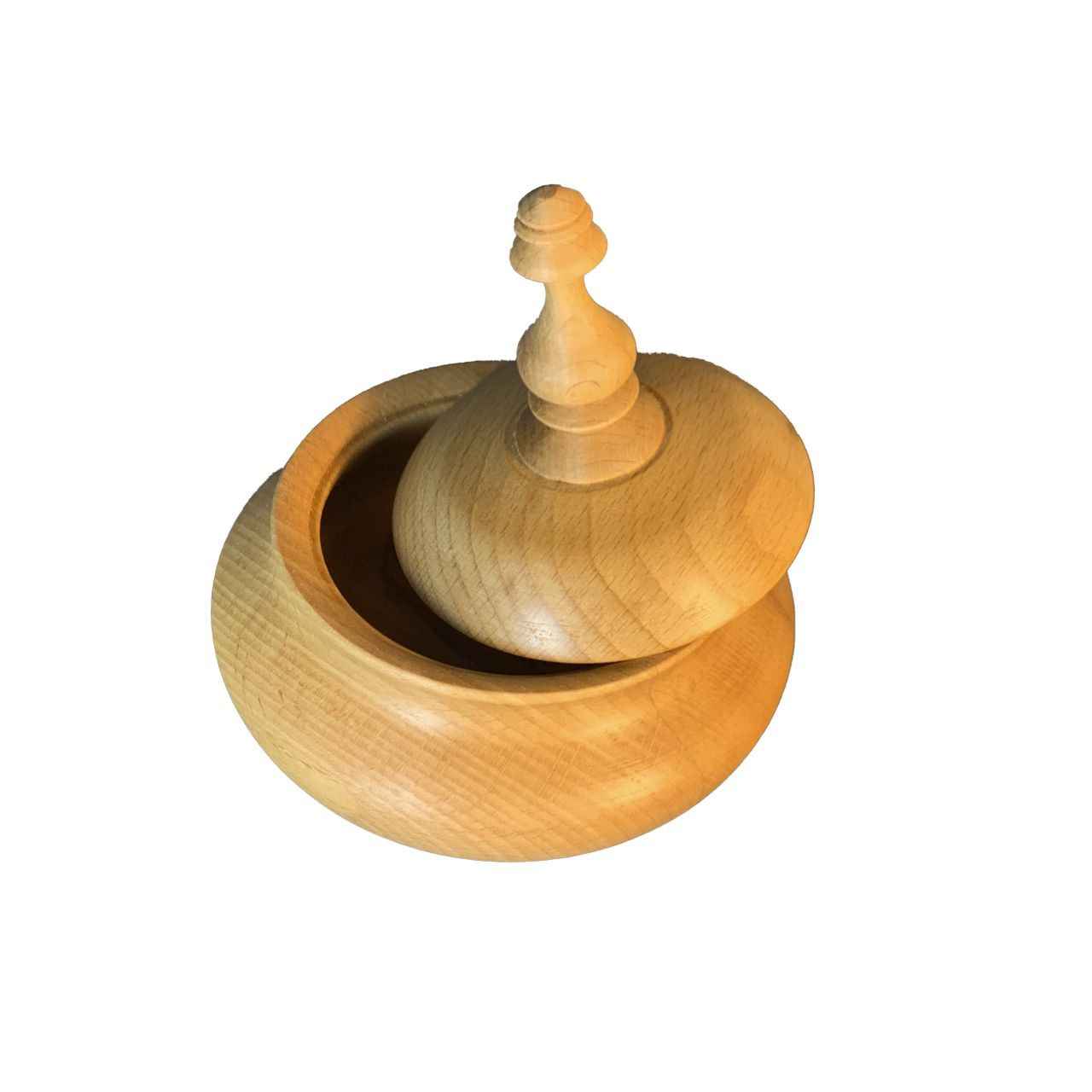 Handgefertigte Holz-Zuckerschale mit Deckel – Rustikaler Stil Bayan