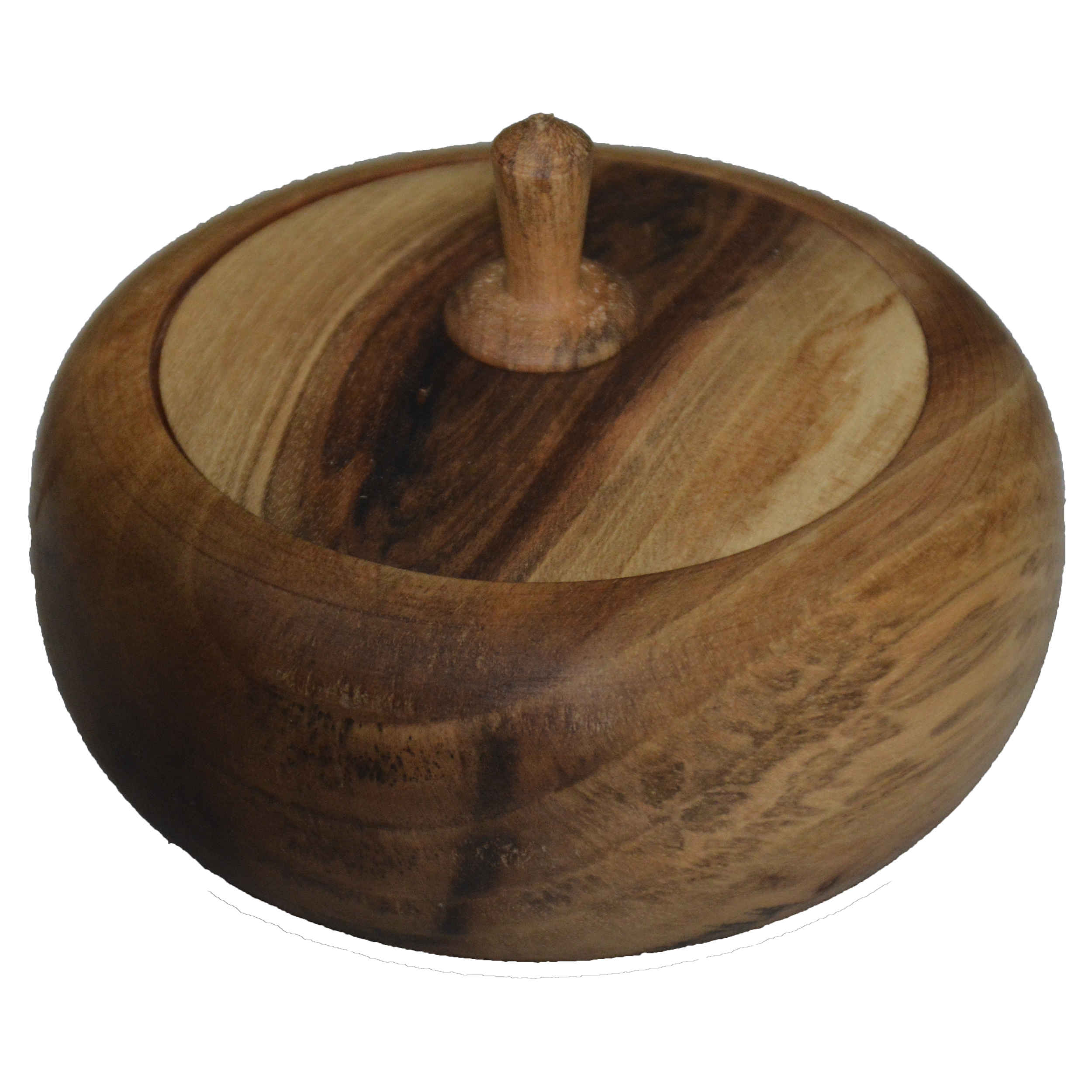 Handgefertigte Holz-Zuckerschale mit Deckel - Rustikaler Stil Gharib
