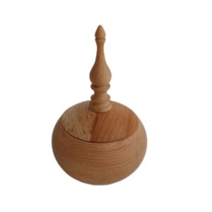 Handgefertigte Holz-Zuckerschale mit Deckel – Rustikaler Stil Khomrei