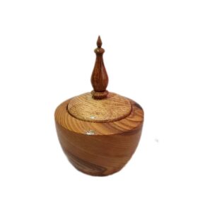 Handgefertigte Holz-Zuckerschale mit Deckel – Rustikaler Stil Raha
