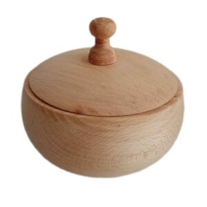 Handgefertigte Holz-Zuckerschale mit Deckel – Rustikaler Stil Rush