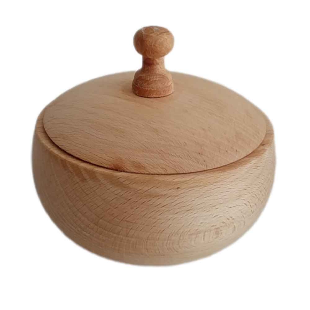 Handgefertigte Holz-Zuckerschale mit Deckel - Rustikaler Stil Rush