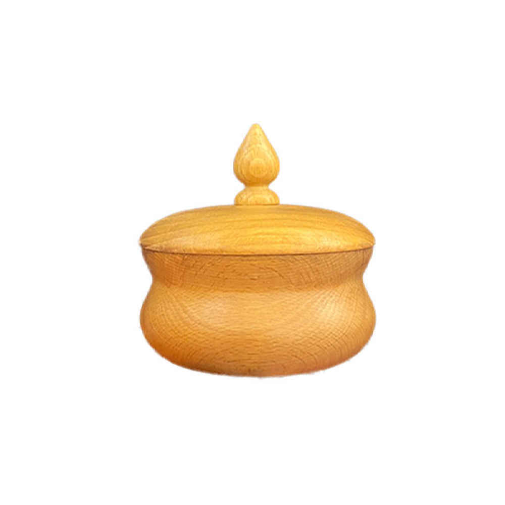 Handgefertigte Holz-Zuckerschale mit Deckel - Rustikaler Stil Vania