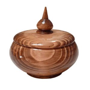 Handgefertigte Holz-Zuckerschale mit Deckel – Rustikaler Stil Negin
