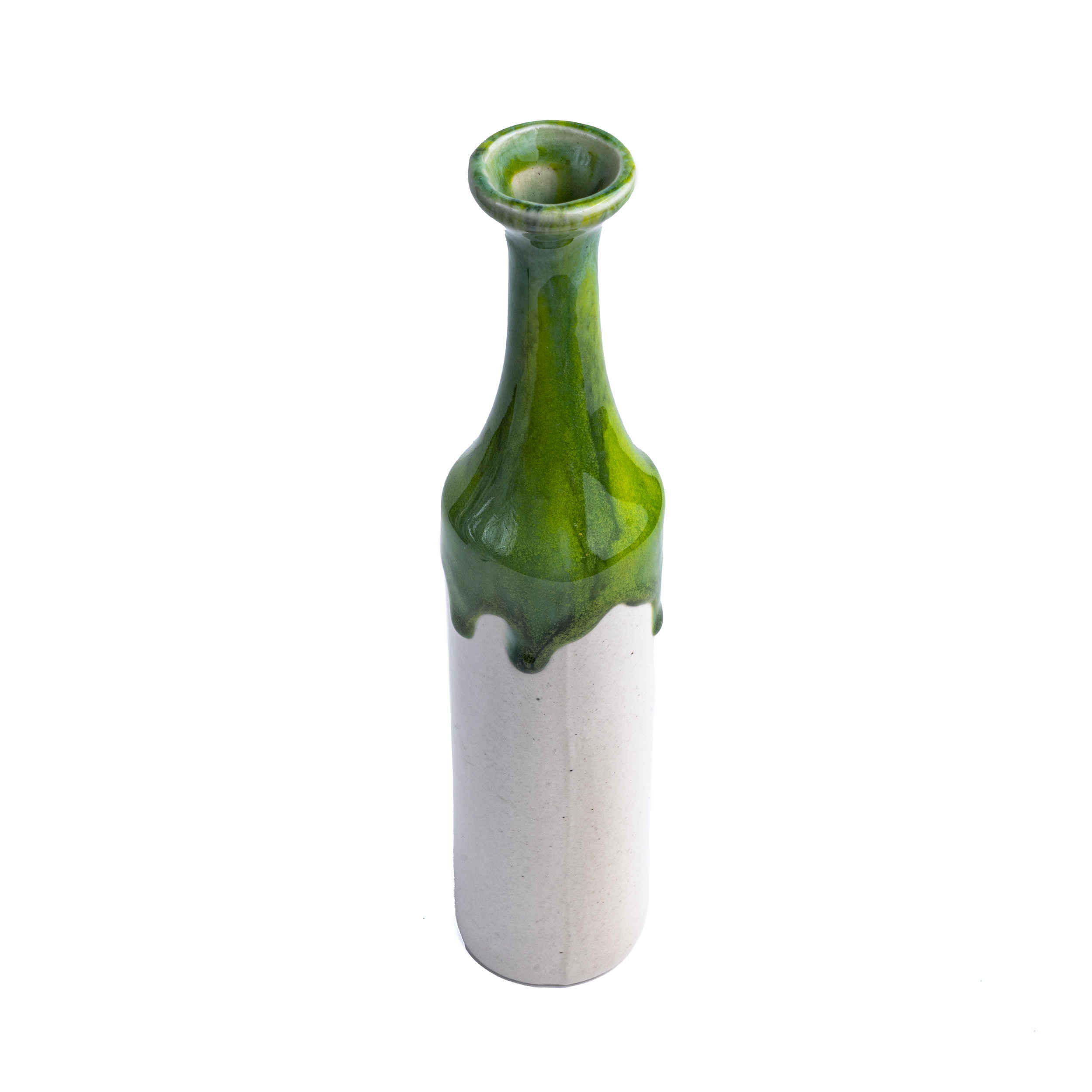 Keramik-Einzelstielvase – Handgemacht & ästhetisches Geschenk mit Tropfen-Glasur-Design