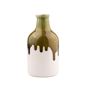 Handgemachte dekorative Keramik-Einzelstielvase mit Tropfen-Glasur-Design Ahoora