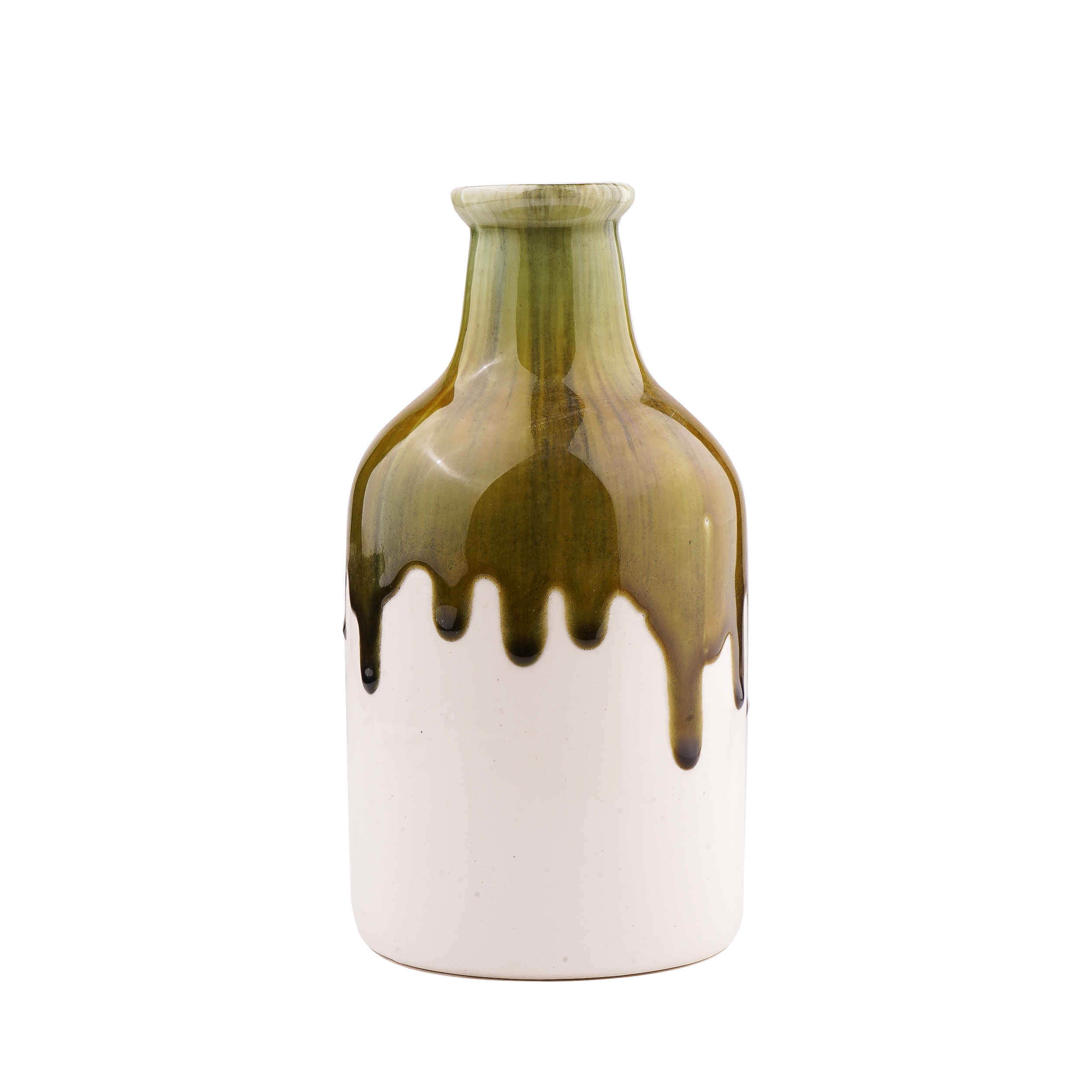Handgemachte dekorative Keramik-Einzelstielvase mit Tropfen-Glasur-Design Ahoora