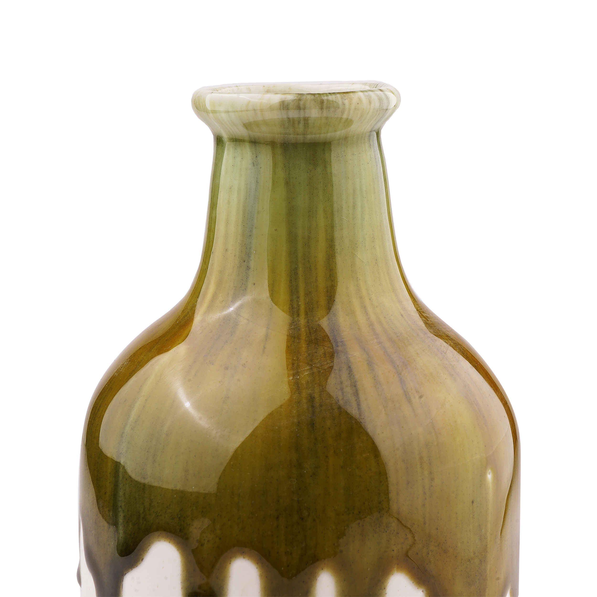 Handgemachte dekorative Keramik-Einzelstielvase mit Tropfen-Glasur-Design Ahoora