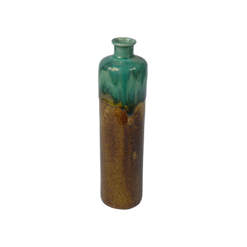 Dekorative Mini-Keramikblumenvase, schick & luxuriös mit Tropfen-Glasur-Design