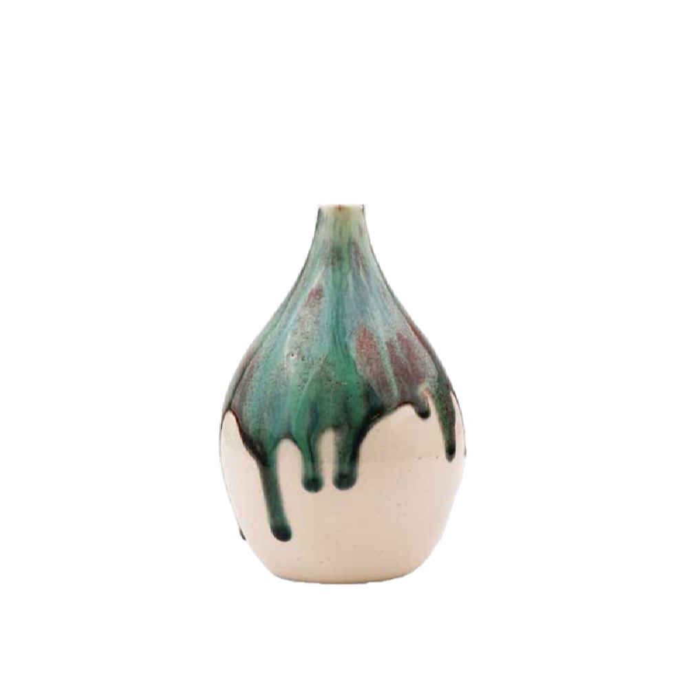 Keramik-Einzelstielvase – Handgemacht & ästhetisches Geschenk mit Tropfglasur-Design