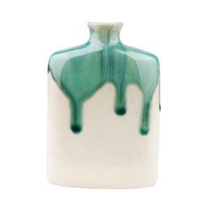 Handgefertigte dekorative Keramik-Knospenvase mit Tropfen-Glasur-Design, Katrin-Modell