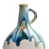 Handgemachte Keramik-Knospenvase mit Tropfen-Glasur und Henkel, ideal für das Wohnzimmer