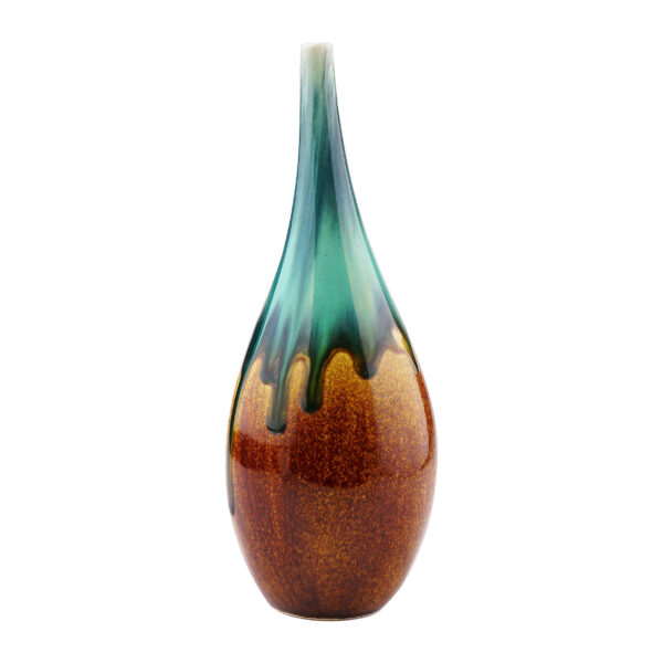 Dekorative Mini-Keramikblumenvase – Handgefertigt mit Tropfen-Glasur-Design